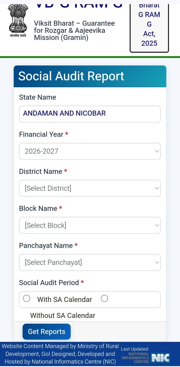 1. Choose state, year, district, block, panchayat