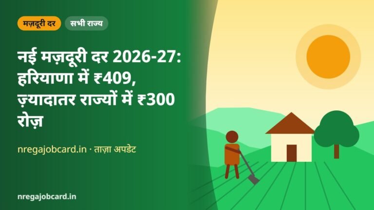 नई मज़दूरी दर 2026-27: हरियाणा में ₹409, ज़्यादातर राज्यों में ₹300 रोज़